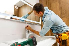 Bathroom mirror installation