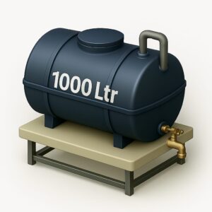 1000-litre large plastic water tanker with inlet pipes and labeled capacity, installed for home and office use across Chandigarh, Mohali, and Panchkula.