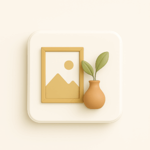 3D icon showing curated décor and expert accessories recommendation in Mohali.