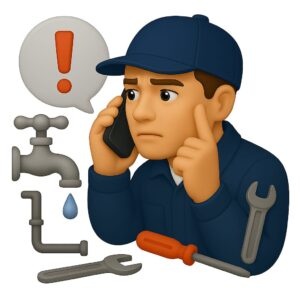 3D icon showing urgent plumbing consultation service in Tricity (Chandigarh, Mohali, Panchkula) — instant plumber advice for emergency pipe bursts, leakages, and motor failures.