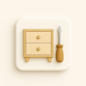 3D icon for expert repair of hinges and modular furniture alignment in Mohali