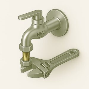 Wall-mounted non-return tap with anti-backflow design — installed for safe water flow in homes and office washrooms across Chandigarh, Mohali, and Panchkula.