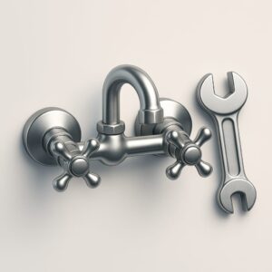 Sleek wall mixer installed above basin with dual knob for hot and cold — ideal for homes and office washrooms in Mohali, Panchkula, and Chandigarh.