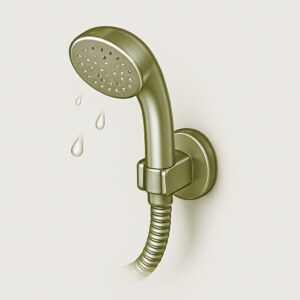 Handheld shower installed on bathroom wall with flexible pipe — sleek fitting for office or home bathrooms in Chandigarh, Panchkula, and Mohali.