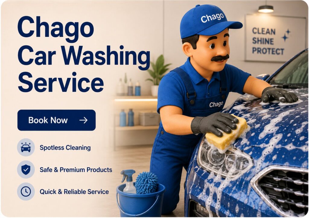 Professional Chago car washing service technician