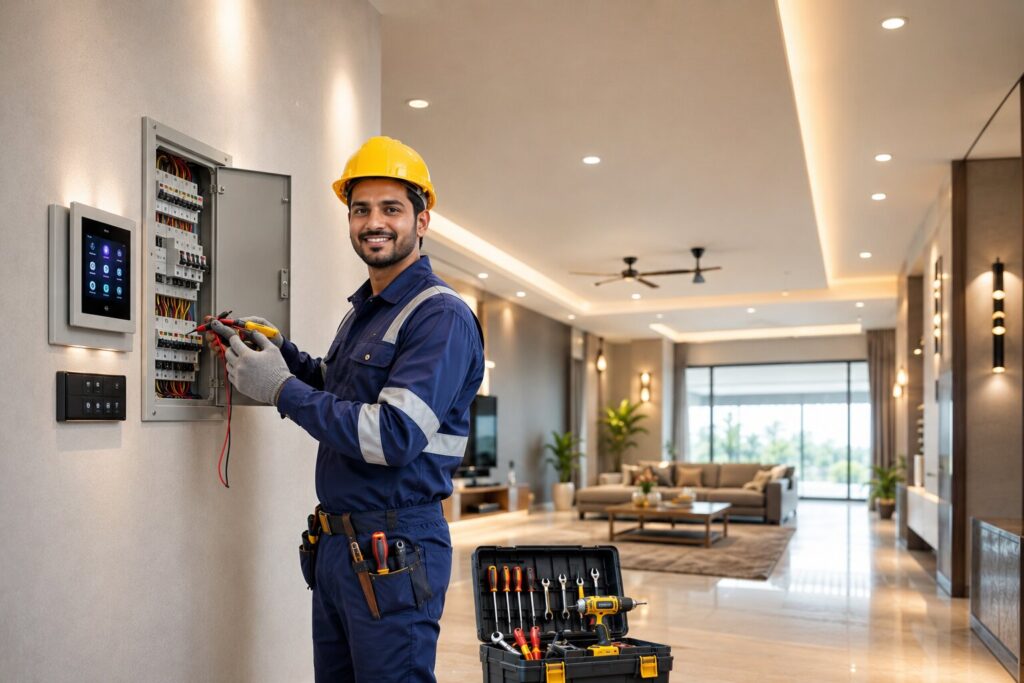 Expert electrical repair inside home