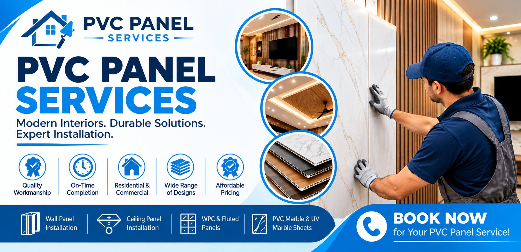 PVC Panel Services Installation Banner